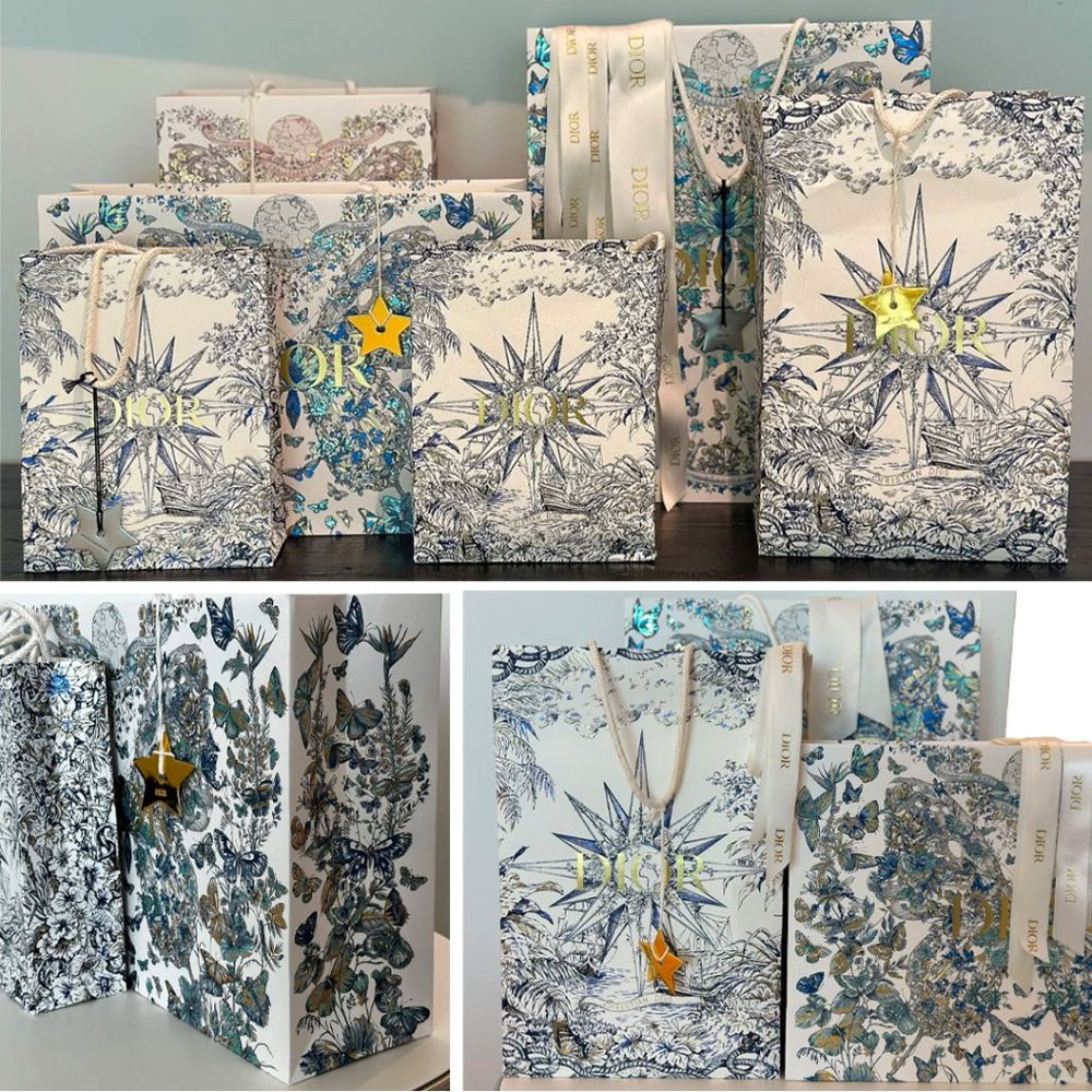 Dior Bags 2023 Set of 6 Holiday & Butterfly Around the World w/stars, ribbon